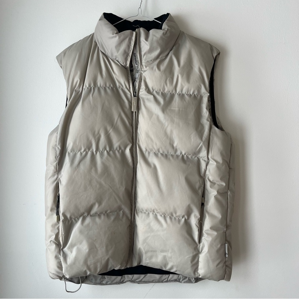 Fahrenheit winter puffer vest neutral beige with pockets